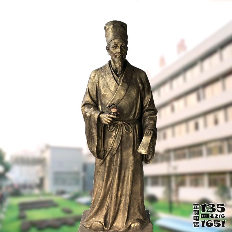 校園藥圣李時珍玻璃鋼仿銅雕塑 校園藥圣李時珍玻璃鋼仿銅雕塑