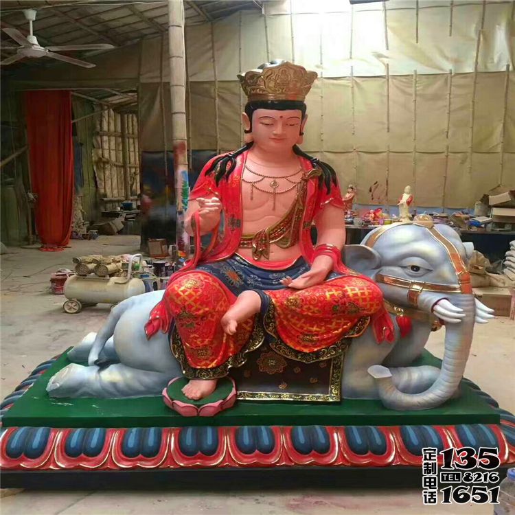 寺廟玻璃鋼彩繪大型佛像文殊普賢雕塑 寺廟玻璃鋼彩繪大型佛像文殊普賢雕塑