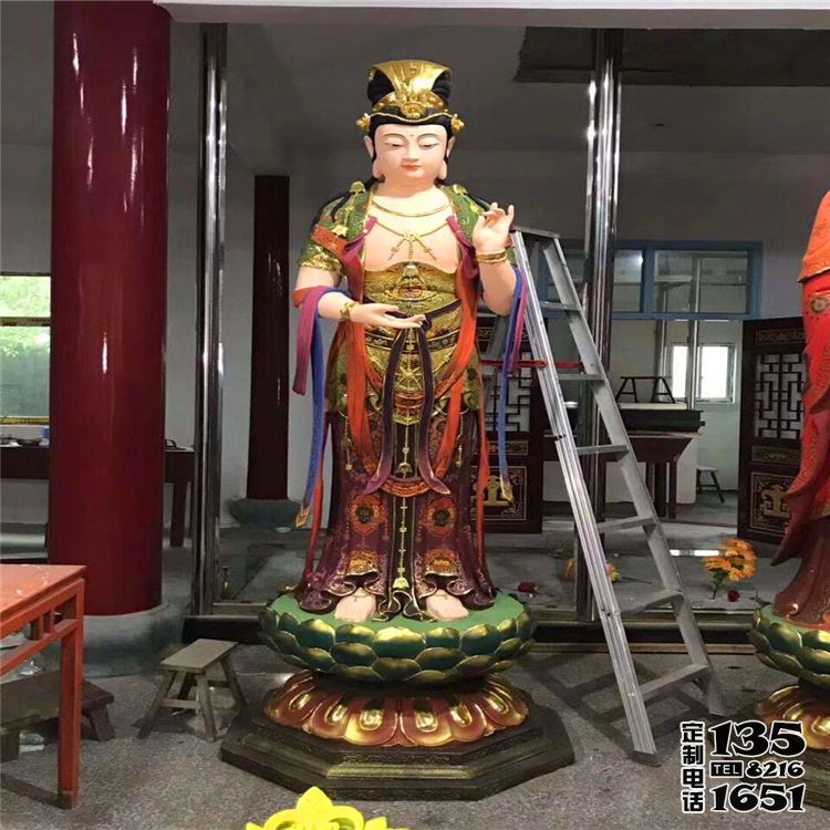 景區(qū)大型戶(hù)外景觀玻璃鋼彩繪三圣雕塑