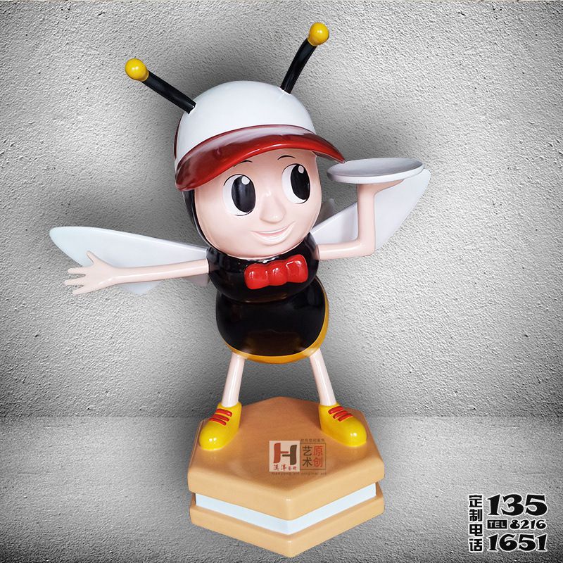 游樂園商場可愛卡通公仔玻璃鋼蜜蜂雕塑 游樂園商場可愛卡通公仔玻璃鋼蜜蜂雕塑