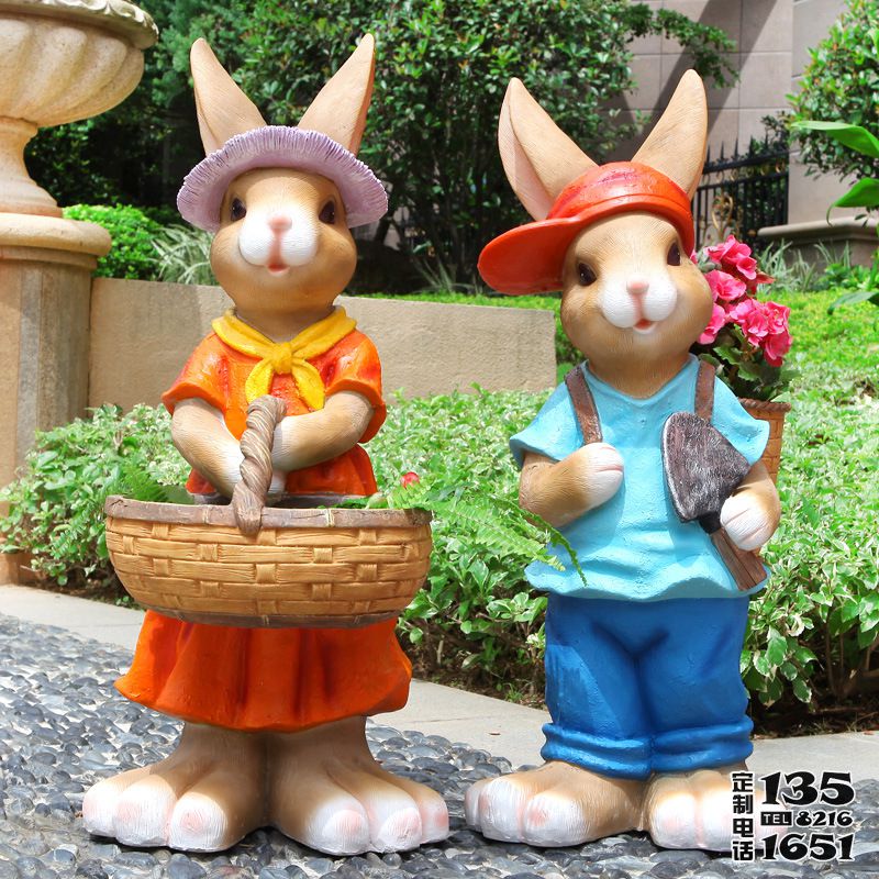 公園景區(qū)創(chuàng)意玻璃鋼彩繪園林景觀擺件兔子雕塑 公園景區(qū)創(chuàng)意玻璃鋼彩繪園林景觀擺件兔子雕塑