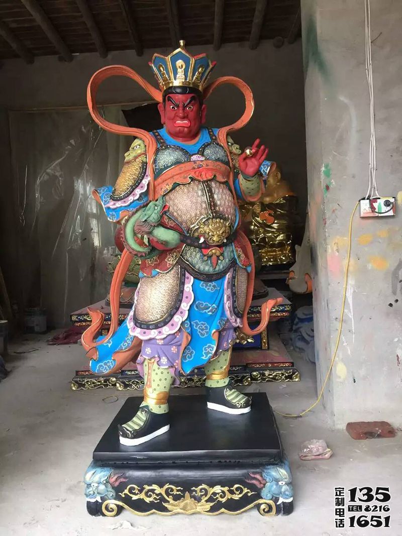 玻璃鋼彩繪戶外景區四大天王雕塑 玻璃鋼彩繪戶外景區四大天王雕塑