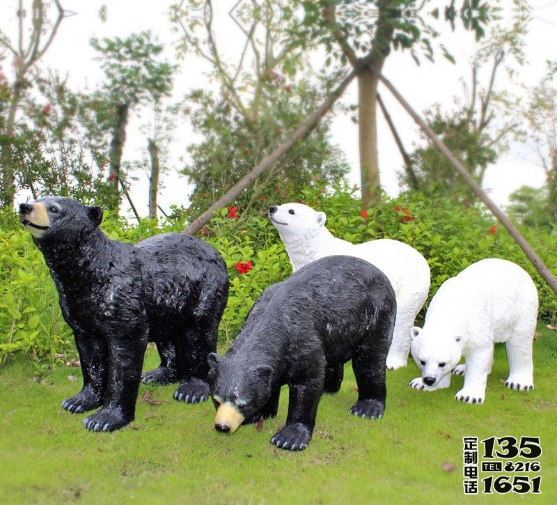 動物園玻璃鋼仿真北極熊雕塑 動物園玻璃鋼仿真北極熊雕塑