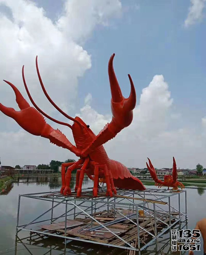 戶外創意玻璃鋼仿真動物龍蝦雕塑 戶外創意玻璃鋼仿真動物龍蝦雕塑
