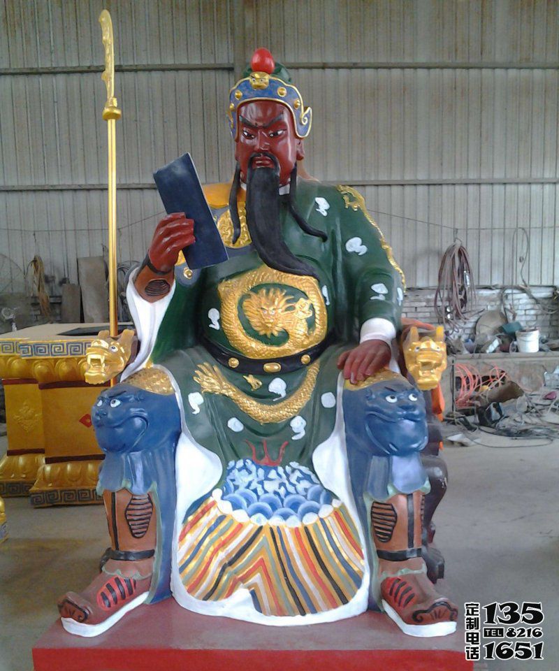 玻璃鋼彩繪大型寺廟景觀裝飾品擺件關公雕塑 玻璃鋼彩繪大型寺廟景觀裝飾品擺件關公雕塑