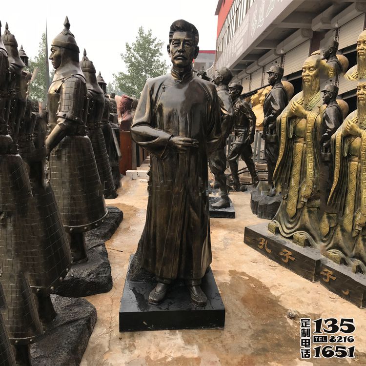 景區校園玻璃鋼仿銅魯迅雕塑 景區校園玻璃鋼仿銅魯迅雕塑