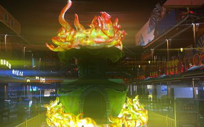 玻璃鋼發光抽象火苗雕塑