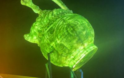 玻璃鋼發光茶壺雕塑