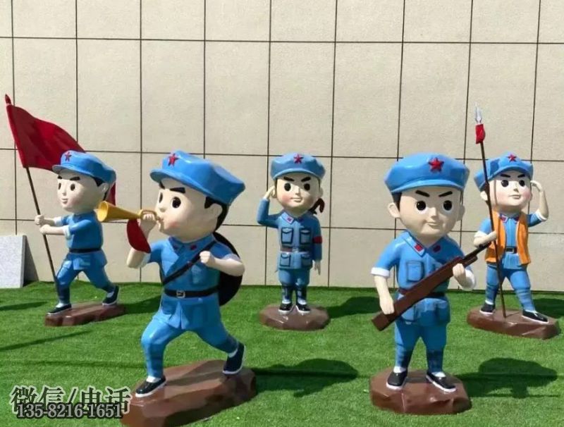 草坪卡通玻璃鋼紅軍八路軍戰(zhàn)士雕塑 草坪卡通玻璃鋼紅軍八路軍戰(zhàn)士雕塑
